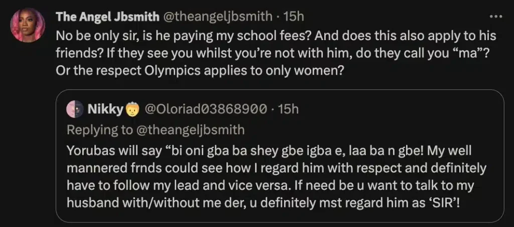 Reality star Angel Smith argues against married women who have an issue with their husband’s female friends addressing him by name